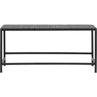 Product photograph of Nordal Black Leather Weaving Bench from Choice Furniture Superstore