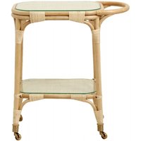 Product photograph of Nordal Bali Rattan Trolley Table With Glass Top from Choice Furniture Superstore
