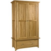 Product photograph of Shaker Oak 2 Door 1 Drawer Wardrobe from Choice Furniture Superstore