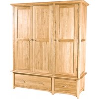 Product photograph of Shaker Oak 3 Door 2 Drawer Wardrobe from Choice Furniture Superstore