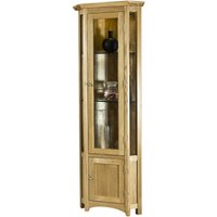 Product photograph of Shaker Oak Corner Display Cabinet from Choice Furniture Superstore