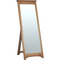 Product photograph of Shaker Oak Rectangular Cheval Mirror - 53cm X 147cm from Choice Furniture Superstore