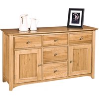 Product photograph of Shaker Oak Wide Sideboard from Choice Furniture Superstore