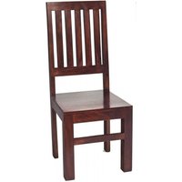 Product photograph of 2 X Dakota Dark Mango Wood Slatted Back Dining Chair from Choice Furniture Superstore