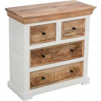 Product photograph of Coastal White And Wood 4 Drawer Chest from Choice Furniture Superstore