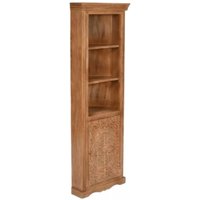 Product photograph of Carved Mango Wood Corner Bookcase With Cupboard from Choice Furniture Superstore