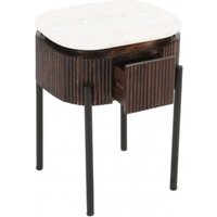 Product photograph of Fluted White Marble Top 1 Drawer Bedside Table from Choice Furniture Superstore