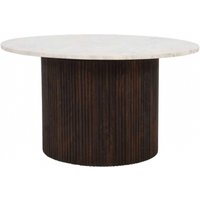 Product photograph of Fluted White Marble Top Round Coffee Table from Choice Furniture Superstore