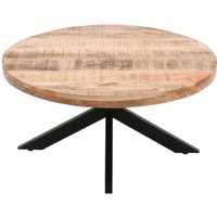 Product photograph of Dispur Solid Mango Wood 80cm Round Coffee Table from Choice Furniture Superstore