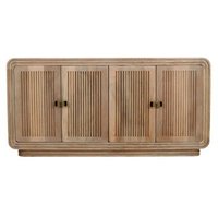 Product photograph of Ribbed Curved Mango Wood Large Sideboard - 4 Doors from Choice Furniture Superstore