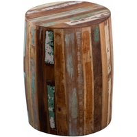 Product photograph of Reclaimed Wood Drum Stool from Choice Furniture Superstore