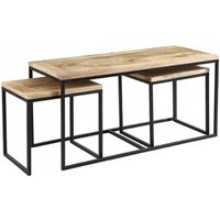 Product photograph of Cosmo Industrial Style Wooden Set Of 3 Coffee Tables from Choice Furniture Superstore