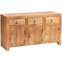 Product photograph of Dakota Light Mango Wood 135cm Medium 3 Door Sideboard from Choice Furniture Superstore