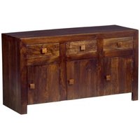 Product photograph of Dakota Dark Mango Wood 135cm Medium 3 Door Sideboard from Choice Furniture Superstore