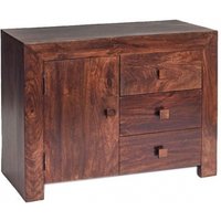 Product photograph of Dakota Dark Mango Wood Small 1 Door Sideboard from Choice Furniture Superstore