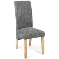 Product photograph of 2 X Karta Tweed Grey Scroll Back Dining Chair from Choice Furniture Superstore