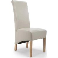 Product photograph of 2 X Krista Bonded Ivory Leather Roll Back Dining Chair from Choice Furniture Superstore