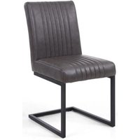 Product photograph of 2 X Archer Grey Leather Cantilever Dining Chair from Choice Furniture Superstore