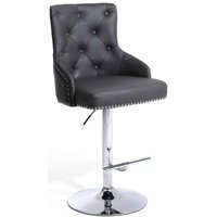 Product photograph of 2 X Rocco Graphite Leather Effect Bar Stool from Choice Furniture Superstore