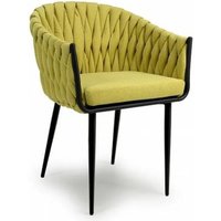Product photograph of 2 X Pandora Braided Yellow Dining Chair from Choice Furniture Superstore