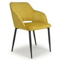 Product photograph of 2 X Nero Brushed Lime Gold Velvet Dining Chair from Choice Furniture Superstore