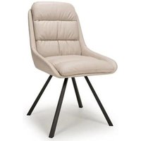 Product photograph of 2 X Arnhem Cream Leather Effect Swivel Dining Chair from Choice Furniture Superstore