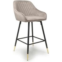 Product photograph of 2 X Savanna Brushed Mink Velvet Bar Stool from Choice Furniture Superstore