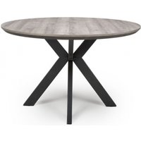 Product photograph of Manhattan Grey 4 Seater Round Dining Table With Black Spider Legs Base from Choice Furniture Superstore