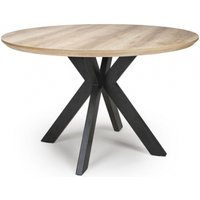 Product photograph of Manhattan Oak 4 Seater Round Dining Table With Black Spider Legs Base from Choice Furniture Superstore