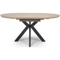 Product photograph of Manhattan Oak 4-6 Seater Oval Extending Dining Table With Black Spider Legs Base from Choice Furniture Superstore