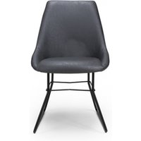 Product photograph of 2 X Cooper Grey Faux Leather Cantilever Dining Chair from Choice Furniture Superstore