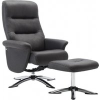 Product photograph of Texas Slate Faux Leather Swivel Recliner Chair With Footstool from Choice Furniture Superstore