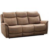 Product photograph of Arizona Caramel Beige Fabric 3 Seater Electric Recliner Sofa from Choice Furniture Superstore
