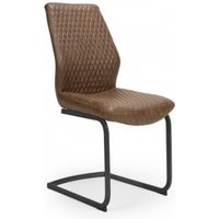 Product photograph of 2 X Charlie Brown Faux Leather Cantilever Dining Chair from Choice Furniture Superstore
