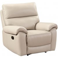 Product photograph of Rocco Cream Leather Recliner Armchair from Choice Furniture Superstore