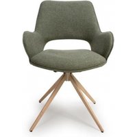 Product photograph of 2 X Perth Green Fabric Swivel Dining Chair from Choice Furniture Superstore