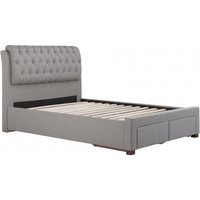 Product photograph of Valentino Grey Fabric Bed - Sizes Available from Choice Furniture Superstore