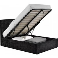 Product photograph of Berlin Black Leather Ottoman Storage Bed - Sizes Available from Choice Furniture Superstore