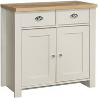 Product photograph of Highgate Cream And Oak Effect Small Sideboard - 2 Doors from Choice Furniture Superstore