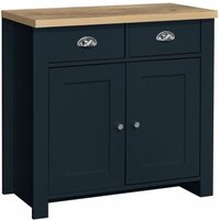 Product photograph of Highgate Blue And Oak Effect Small Sideboard - 2 Doors from Choice Furniture Superstore
