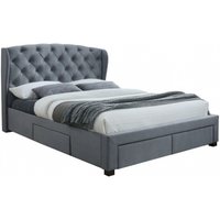 Product photograph of Hope Grey Velvet Fabric Bed - Sizes Available from Choice Furniture Superstore