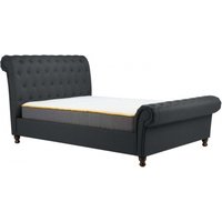 Product photograph of Castello Charcoal Fabric Sleigh Bed - Sizes Available from Choice Furniture Superstore