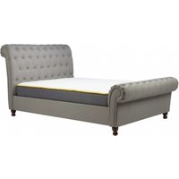 Product photograph of Castello Grey Fabric Sleigh Bed - Sizes Available from Choice Furniture Superstore