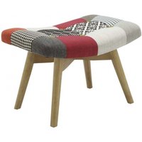 Product photograph of Sloane Multi Coloured Patchwork Fabric Footstool from Choice Furniture Superstore
