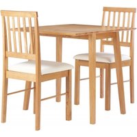 Product photograph of Oak Drop Leaf Dining Set - 39cm-75cm With 2 Chairs from Choice Furniture Superstore