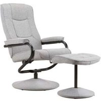 Product photograph of Memphis Grey Leather Swivel Recliner Chair And Footstool from Choice Furniture Superstore