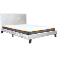 Product photograph of Berlin Steel Crushed Velvet Fabric Bed - Sizes Available from Choice Furniture Superstore