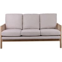 Product photograph of Ida Cream Fabric Rattan 3 Seater Sofa from Choice Furniture Superstore