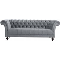 Product photograph of Chester Grey Velvet Fabric 3 Seater Sofa from Choice Furniture Superstore