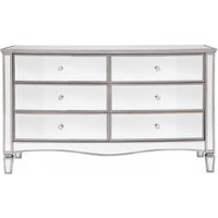 Product photograph of Elysee Mirrored Glass 6 Drawer Wide Chest from Choice Furniture Superstore